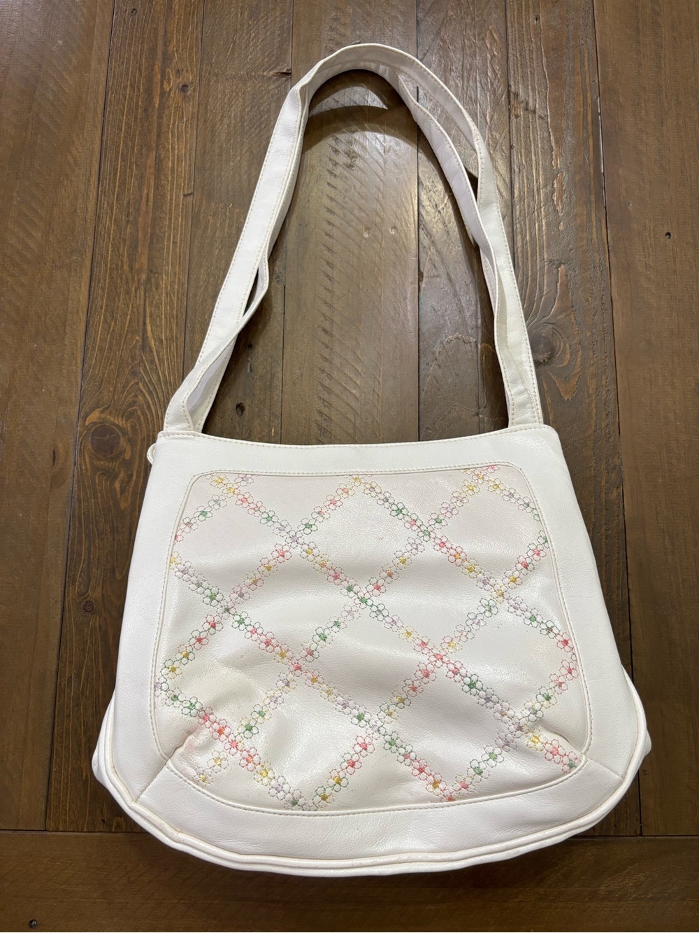 Theodor of California Vintage Cream Floral Shoulder Bag